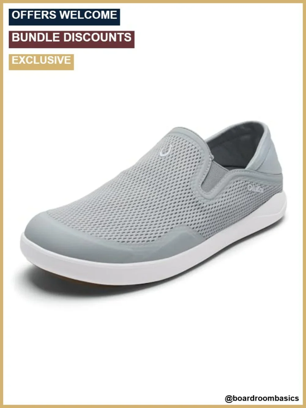 OluKai Moku Slip-On Men's Boat Shoes, Enhanced Grip & Traction
